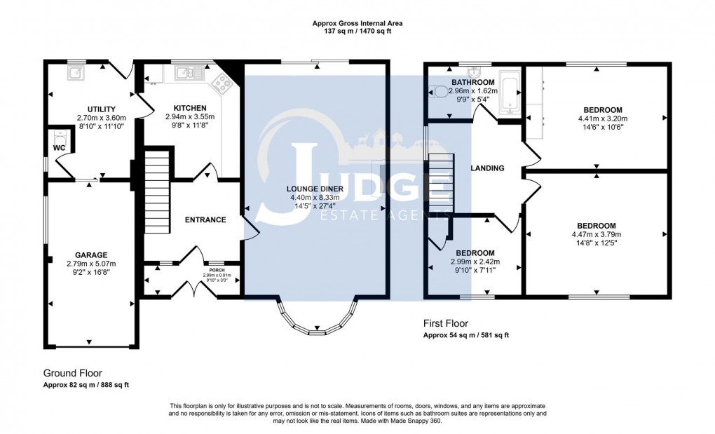 Floorplan for Valjean Crescent, Kirby Muxloe, Leicester