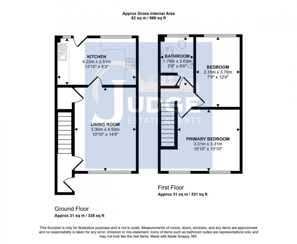 Floorplan for Lillingstone Close, Markfield, Leicestershire