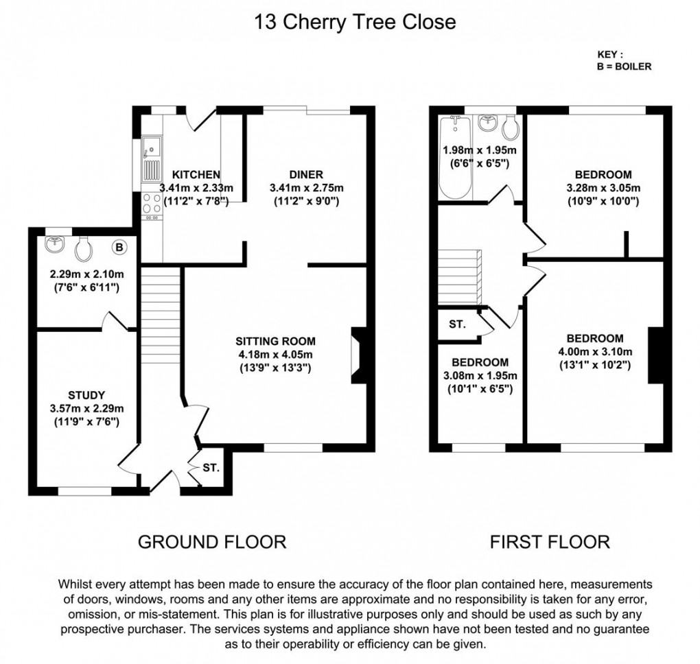 Floorplan for Cherrytree Close, Anstey